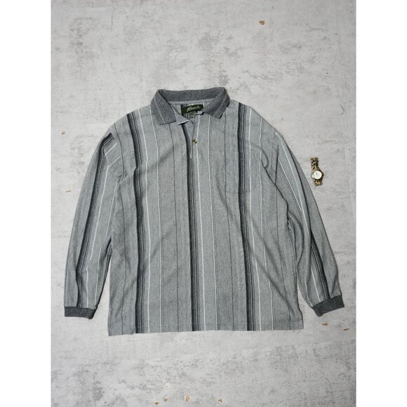 Vintage 90s Penmans Gray Full Sleeves Polo - Picture 1 of 2